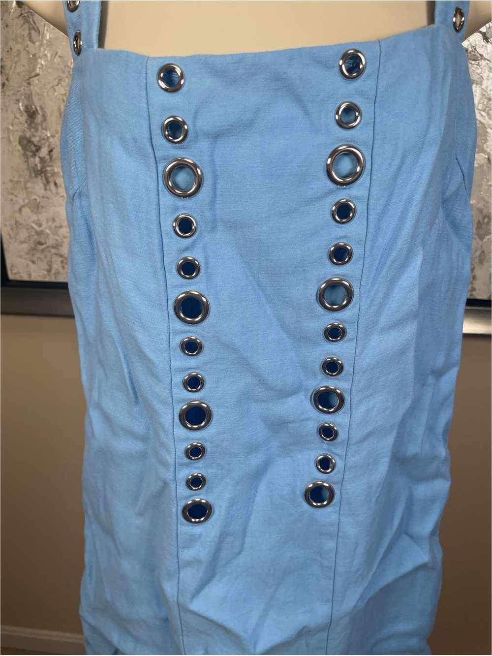 ALEXIS Micaela Silver Grommet Blue Mini Dress Size XS - Picture 4 of 7